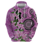 Australia Boronia Zip Hoodie Aussie Native Flowers Indigenous Art - Aussie Hoodie