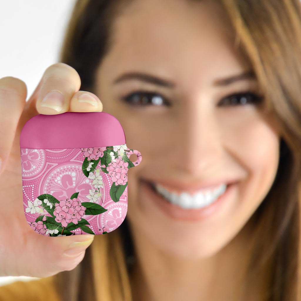 Australia Lilly Pilly Riberry AirPods Case Aussie Native Flowers Indigenous Art - Aussie Hoodie