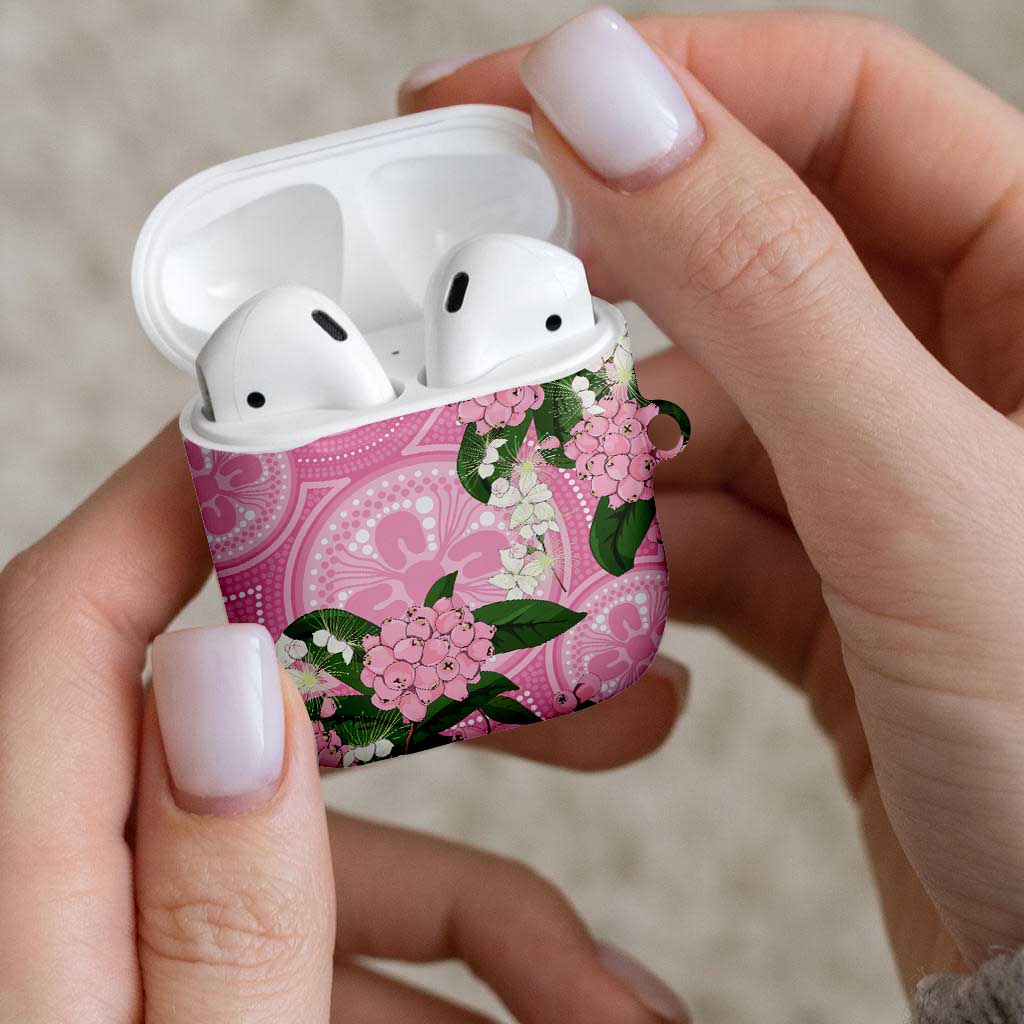 Australia Lilly Pilly Riberry AirPods Case Aussie Native Flowers Indigenous Art - Aussie Hoodie