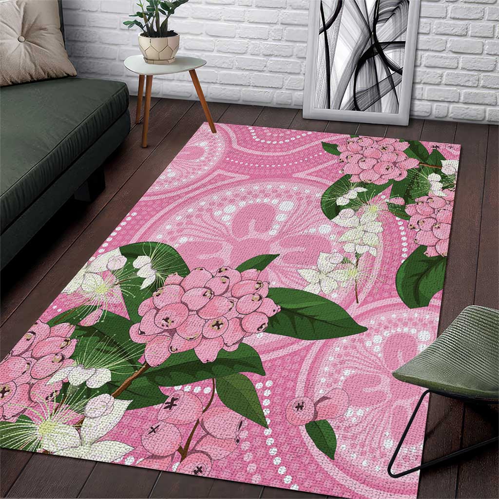 Australia Lilly Pilly Riberry Area Rug Aussie Native Flowers Indigenous Art - Aussie Hoodie