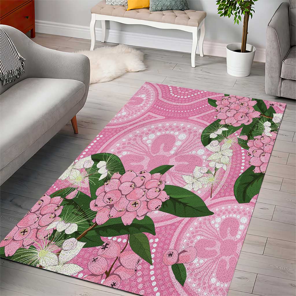 Australia Lilly Pilly Riberry Area Rug Aussie Native Flowers Indigenous Art - Aussie Hoodie