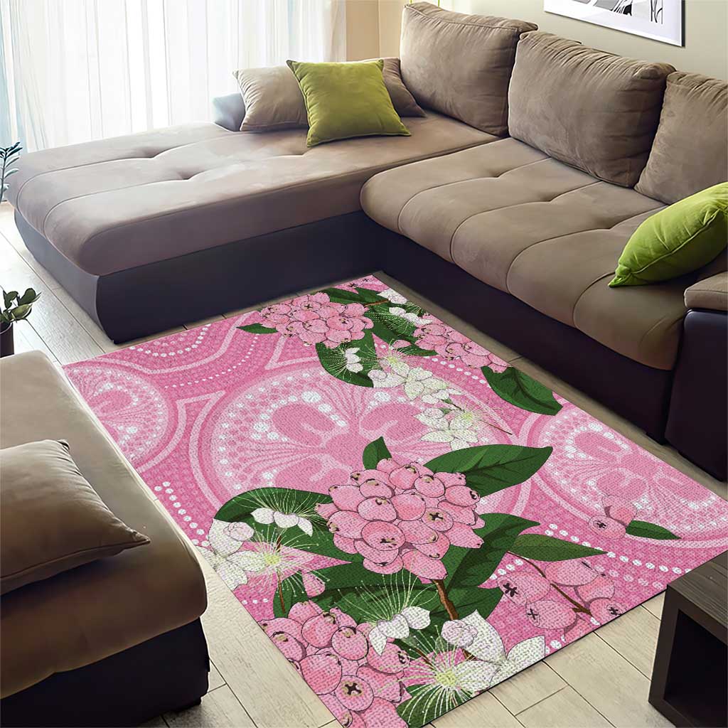 Australia Lilly Pilly Riberry Area Rug Aussie Native Flowers Indigenous Art - Aussie Hoodie