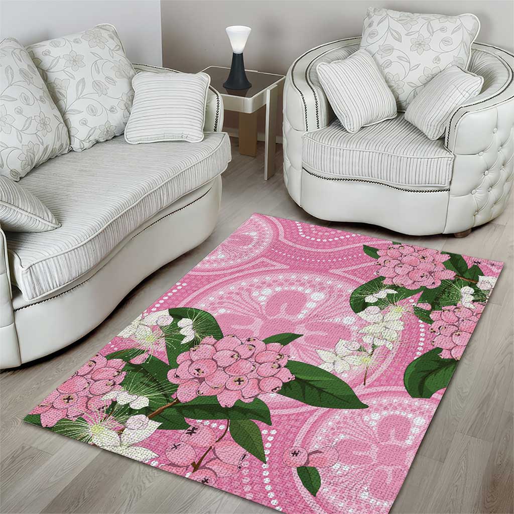 Australia Lilly Pilly Riberry Area Rug Aussie Native Flowers Indigenous Art - Aussie Hoodie