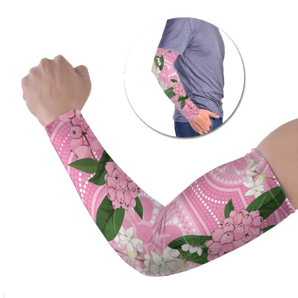 Australia Lilly Pilly Riberry Arm Sleeves Aussie Native Flowers Indigenous Art - Aussie Hoodie
