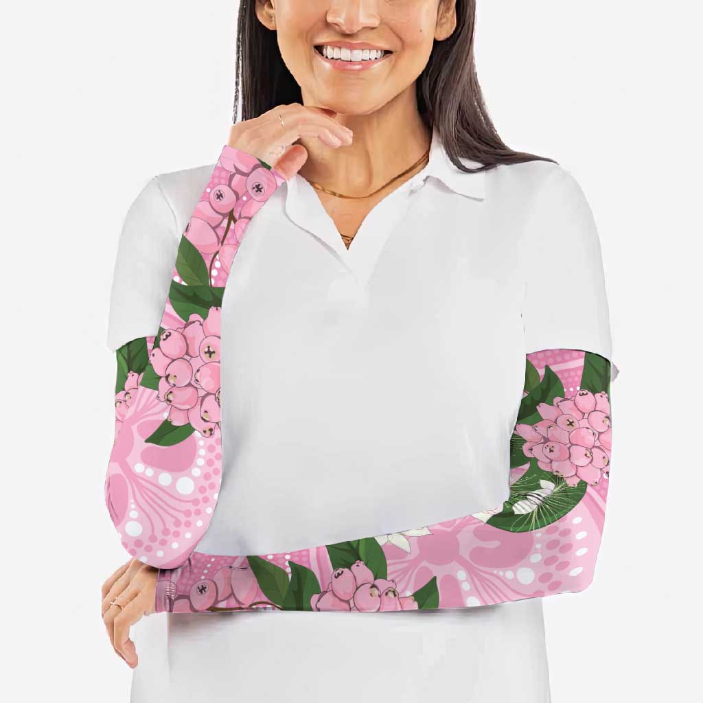 Australia Lilly Pilly Riberry Arm Sleeves Aussie Native Flowers Indigenous Art - Aussie Hoodie