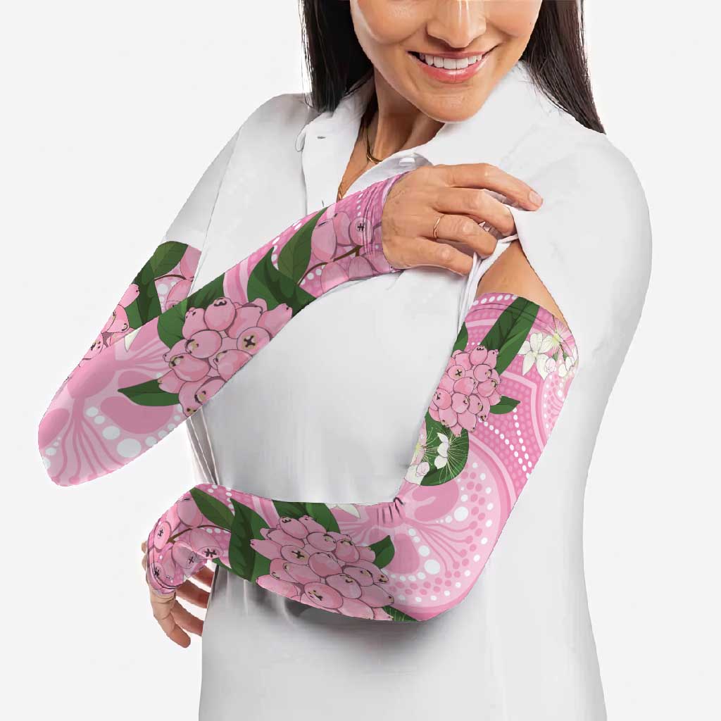 Australia Lilly Pilly Riberry Arm Sleeves Aussie Native Flowers Indigenous Art - Aussie Hoodie