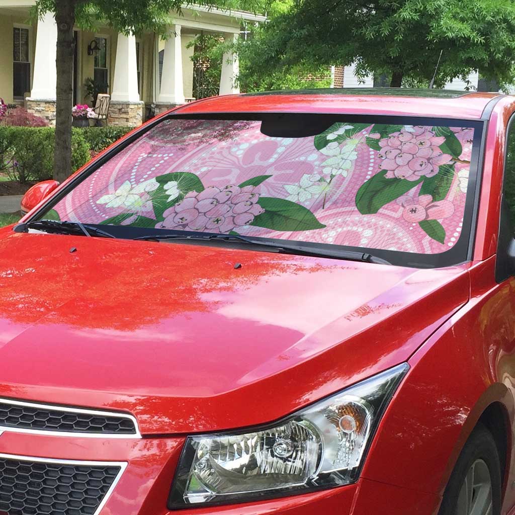 Australia Lilly Pilly Riberry Auto Sun Shade Aussie Native Flowers Indigenous Art - Aussie Hoodie