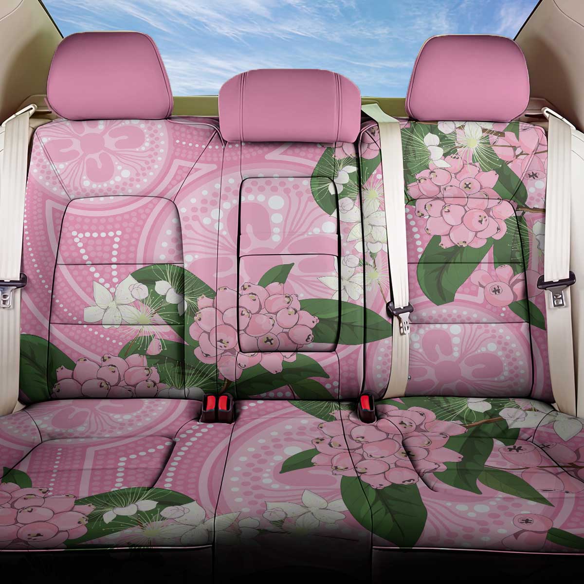 Australia Lilly Pilly Riberry Back Car Seat Cover Aussie Native Flowers Indigenous Art - Aussie Hoodie