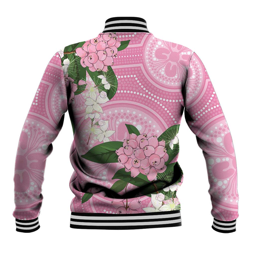 Australia Lilly Pilly Riberry Baseball Jacket Aussie Native Flowers Indigenous Art - Aussie Hoodie