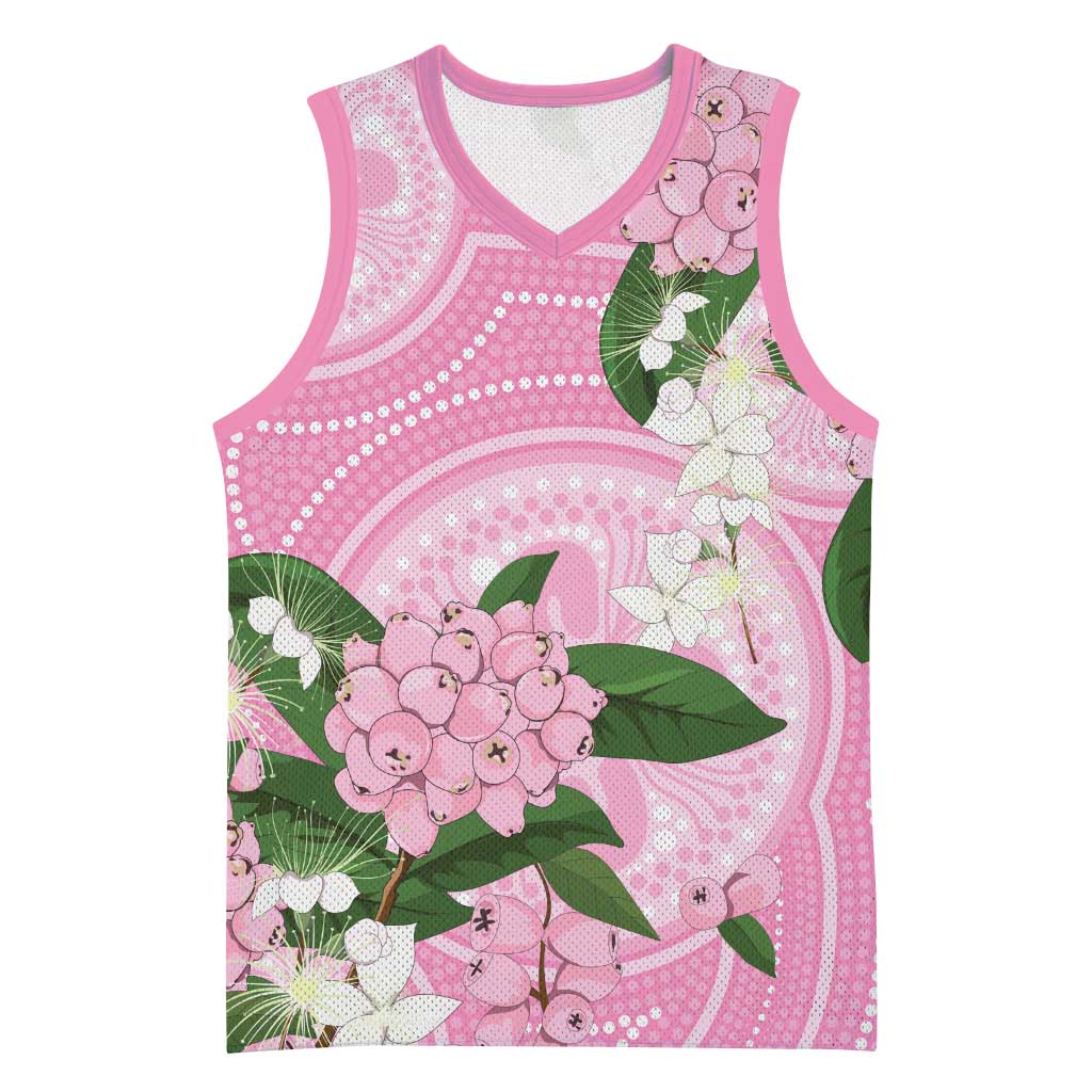 Australia Lilly Pilly Riberry Basketball Jersey Aussie Native Flowers Indigenous Art - Aussie Hoodie