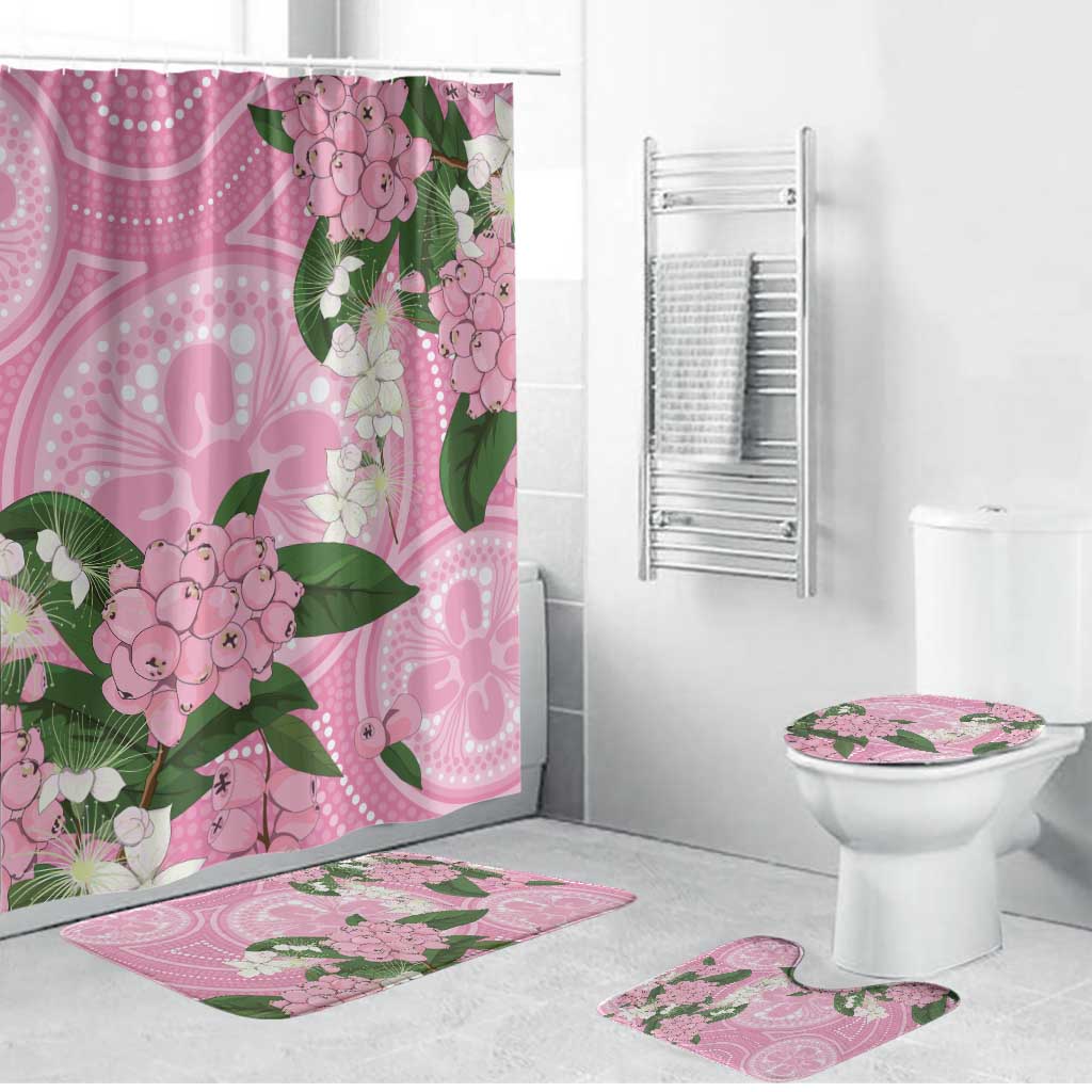 Australia Lilly Pilly Riberry Bathroom Set Aussie Native Flowers Indigenous Art - Aussie Hoodie