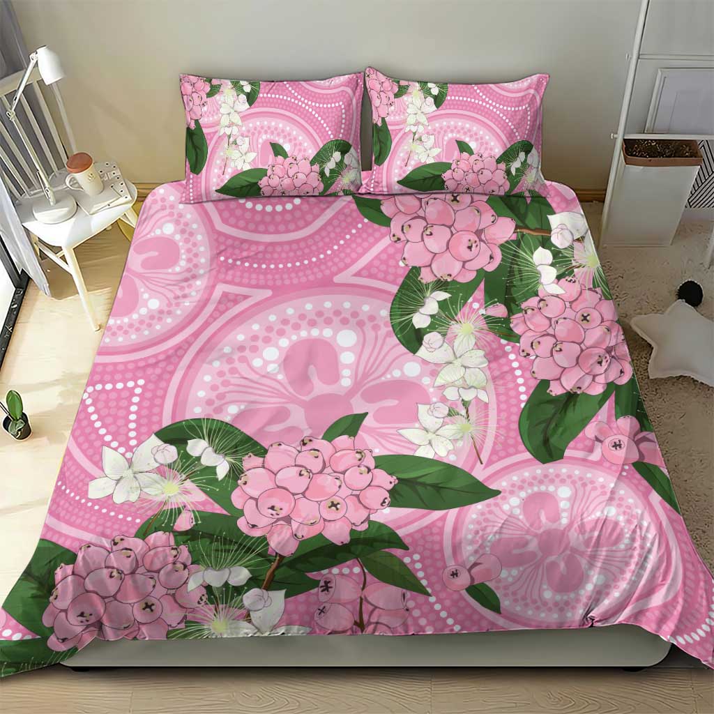 Australia Lilly Pilly Riberry Bedding Set Aussie Native Flowers Indigenous Art - Aussie Hoodie