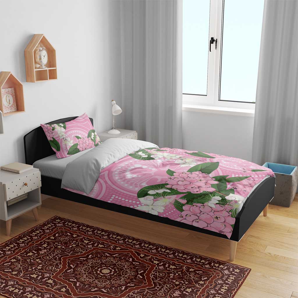 Australia Lilly Pilly Riberry Bedding Set Aussie Native Flowers Indigenous Art - Aussie Hoodie