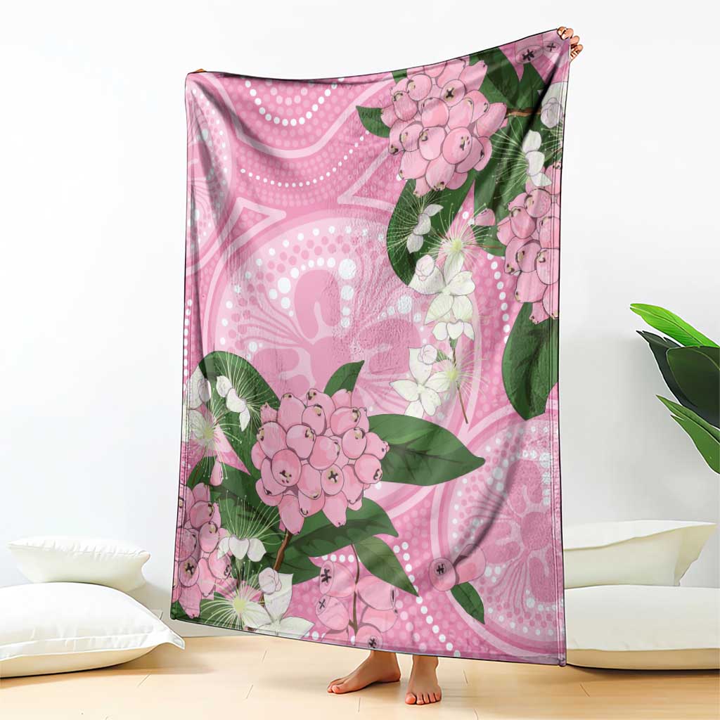 Australia Lilly Pilly Riberry Blanket Aussie Native Flowers Indigenous Art - Aussie Hoodie