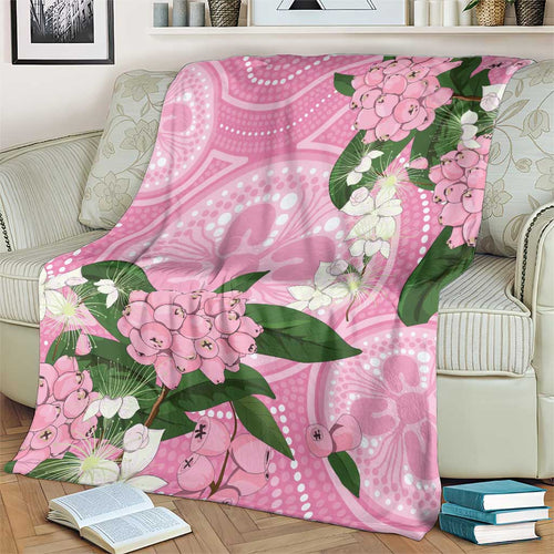 Australia Lilly Pilly Riberry Blanket Aussie Native Flowers Indigenous Art - Aussie Hoodie