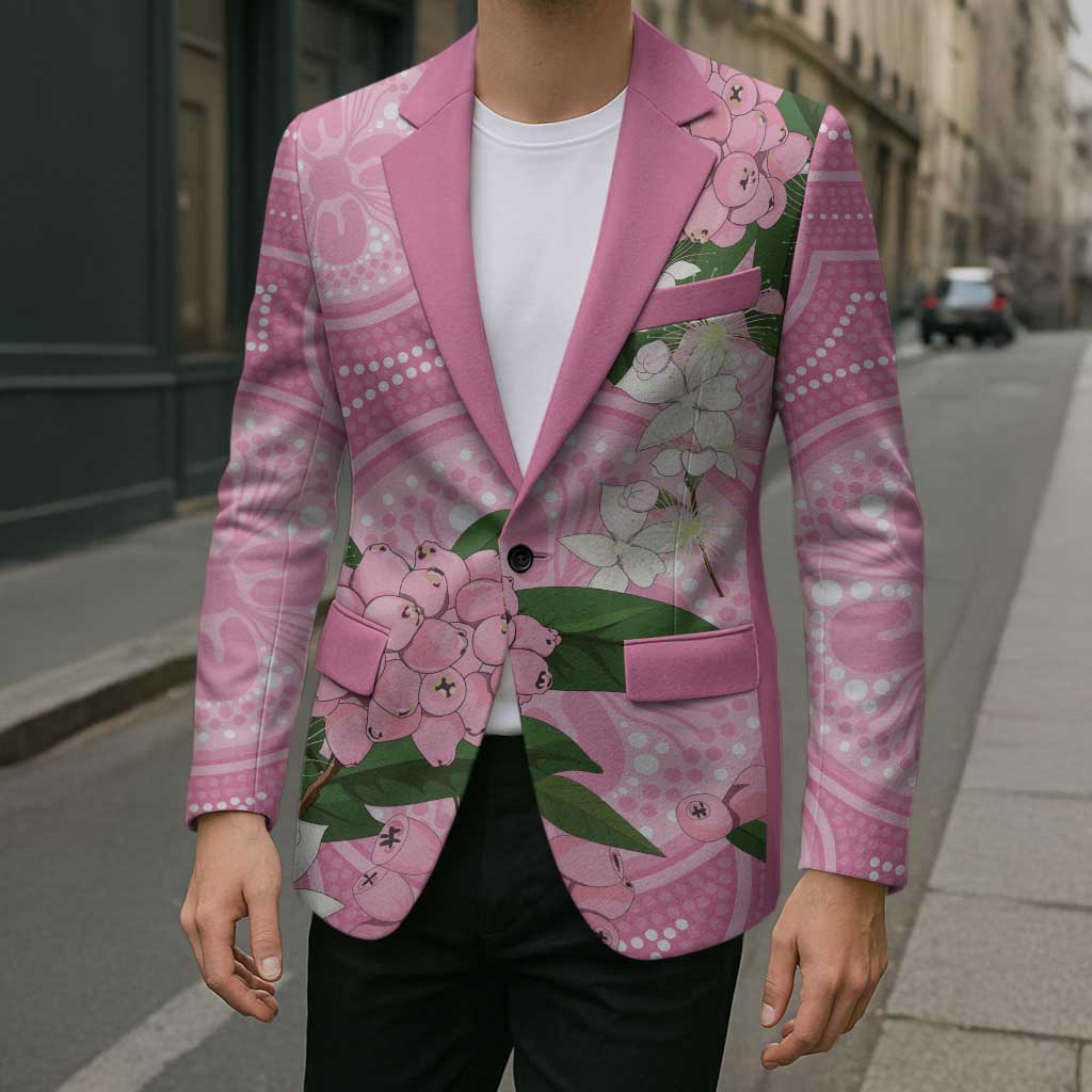 Australia Lilly Pilly Riberry Blazer Aussie Native Flowers Indigenous Art - Aussie Hoodie