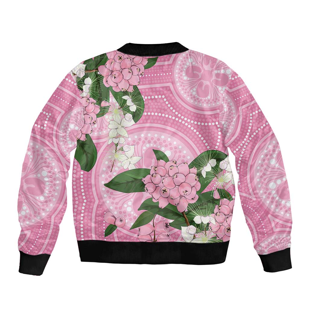 Australia Lilly Pilly Riberry Bomber Jacket Aussie Native Flowers Indigenous Art - Aussie Hoodie