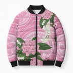 Australia Lilly Pilly Riberry Bomber Puffer Jacket Aussie Native Flowers Indigenous Art - Aussie Hoodie