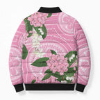 Australia Lilly Pilly Riberry Bomber Puffer Jacket Aussie Native Flowers Indigenous Art - Aussie Hoodie
