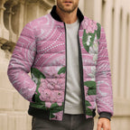 Australia Lilly Pilly Riberry Bomber Puffer Jacket Aussie Native Flowers Indigenous Art - Aussie Hoodie