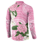 Australia Lilly Pilly Riberry Button Sweatshirt Aussie Native Flowers Indigenous Art - Aussie Hoodie