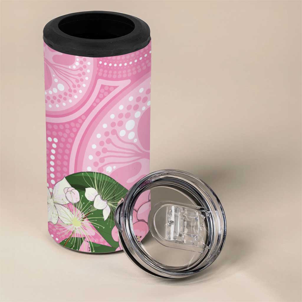 Australia Lilly Pilly Riberry 4 in 1 Can Cooler Tumbler Aussie Native Flowers Indigenous Art - Aussie Hoodie