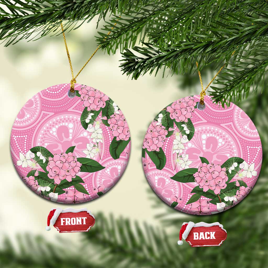 Australia Lilly Pilly Riberry Ceramic Ornament Aussie Native Flowers Indigenous Art - Aussie Hoodie
