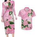 Australia Lilly Pilly Riberry Couples Matching Long Sleeve Bodycon Dress and Hawaiian Shirt Aussie Native Flowers Indigenous Art - Aussie Hoodie