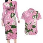 Australia Lilly Pilly Riberry Couples Matching Long Sleeve Bodycon Dress and Hawaiian Shirt Aussie Native Flowers Indigenous Art - Aussie Hoodie