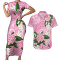 Australia Lilly Pilly Riberry Couples Matching Short Sleeve Bodycon Dress and Hawaiian Shirt Aussie Native Flowers Indigenous Art - Aussie Hoodie