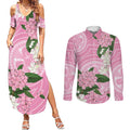 Australia Lilly Pilly Riberry Couples Matching Summer Maxi Dress and Long Sleeve Button Shirt Aussie Native Flowers Indigenous Art - Aussie Hoodie