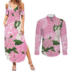Australia Lilly Pilly Riberry Couples Matching Summer Maxi Dress and Long Sleeve Button Shirt Aussie Native Flowers Indigenous Art - Aussie Hoodie