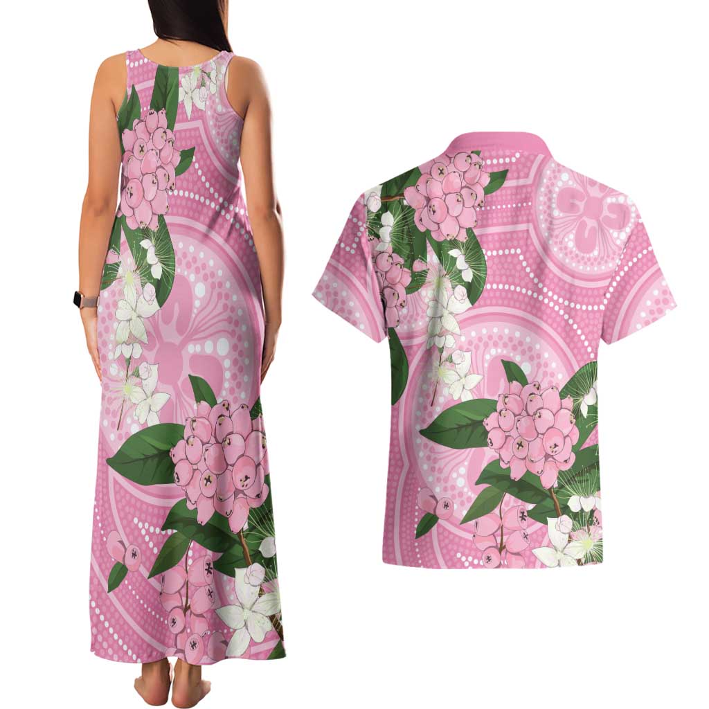 Australia Lilly Pilly Riberry Couples Matching Tank Maxi Dress and Hawaiian Shirt Aussie Native Flowers Indigenous Art - Aussie Hoodie