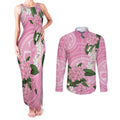 Australia Lilly Pilly Riberry Couples Matching Tank Maxi Dress and Long Sleeve Button Shirt Aussie Native Flowers Indigenous Art - Aussie Hoodie