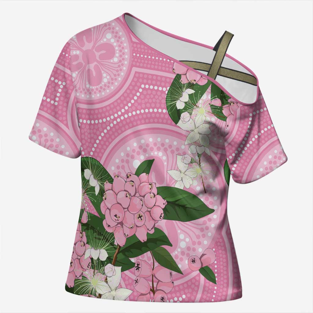 Australia Lilly Pilly Riberry Cross Shoulder Shirt Aussie Native Flowers Indigenous Art - Aussie Hoodie