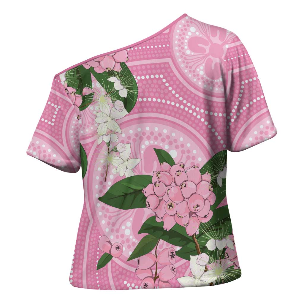 Australia Lilly Pilly Riberry Cross Shoulder Shirt Aussie Native Flowers Indigenous Art - Aussie Hoodie