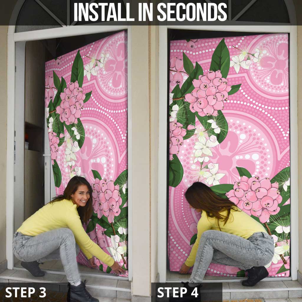 Australia Lilly Pilly Riberry Door Cover Aussie Native Flowers Indigenous Art - Aussie Hoodie