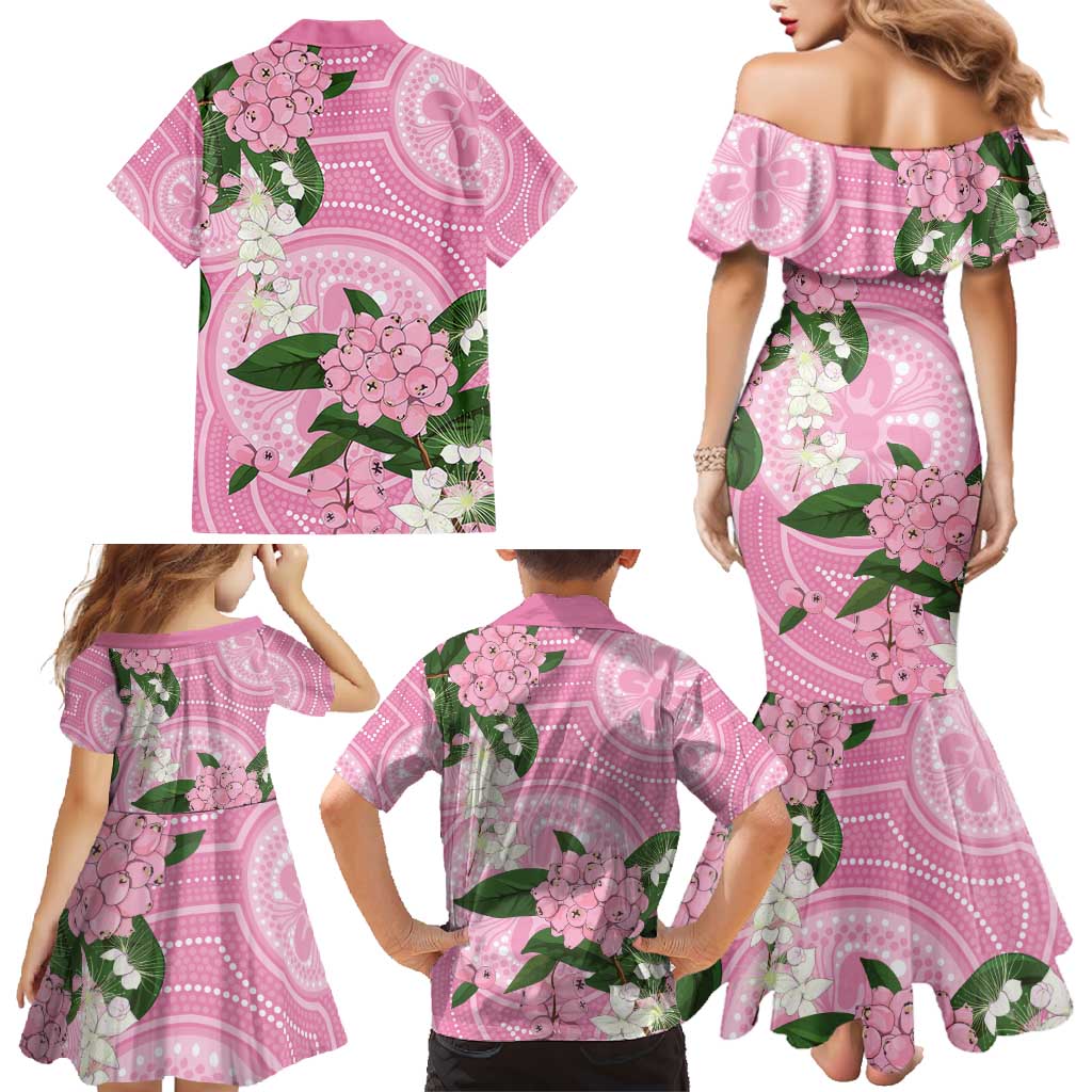 Australia Lilly Pilly Riberry Family Matching Mermaid Dress and Hawaiian Shirt Aussie Native Flowers Indigenous Art - Aussie Hoodie