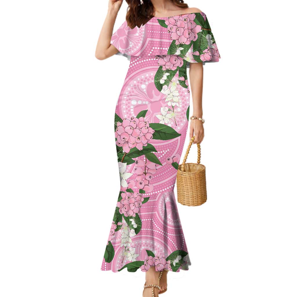 Australia Lilly Pilly Riberry Family Matching Mermaid Dress and Hawaiian Shirt Aussie Native Flowers Indigenous Art - Aussie Hoodie