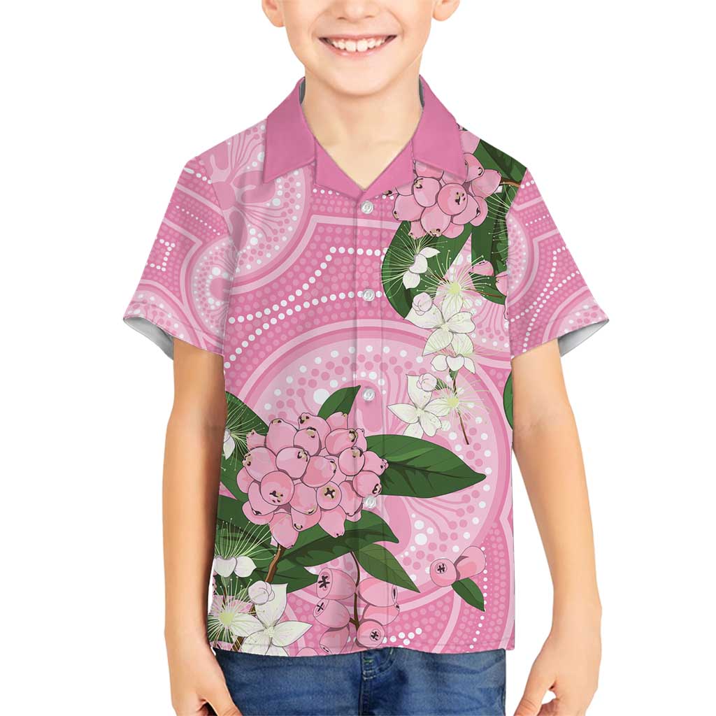 Australia Lilly Pilly Riberry Family Matching Off Shoulder Maxi Dress and Hawaiian Shirt Aussie Native Flowers Indigenous Art - Aussie Hoodie