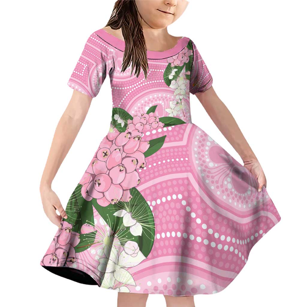 Australia Lilly Pilly Riberry Family Matching Off Shoulder Short Dress and Hawaiian Shirt Aussie Native Flowers Indigenous Art - Aussie Hoodie