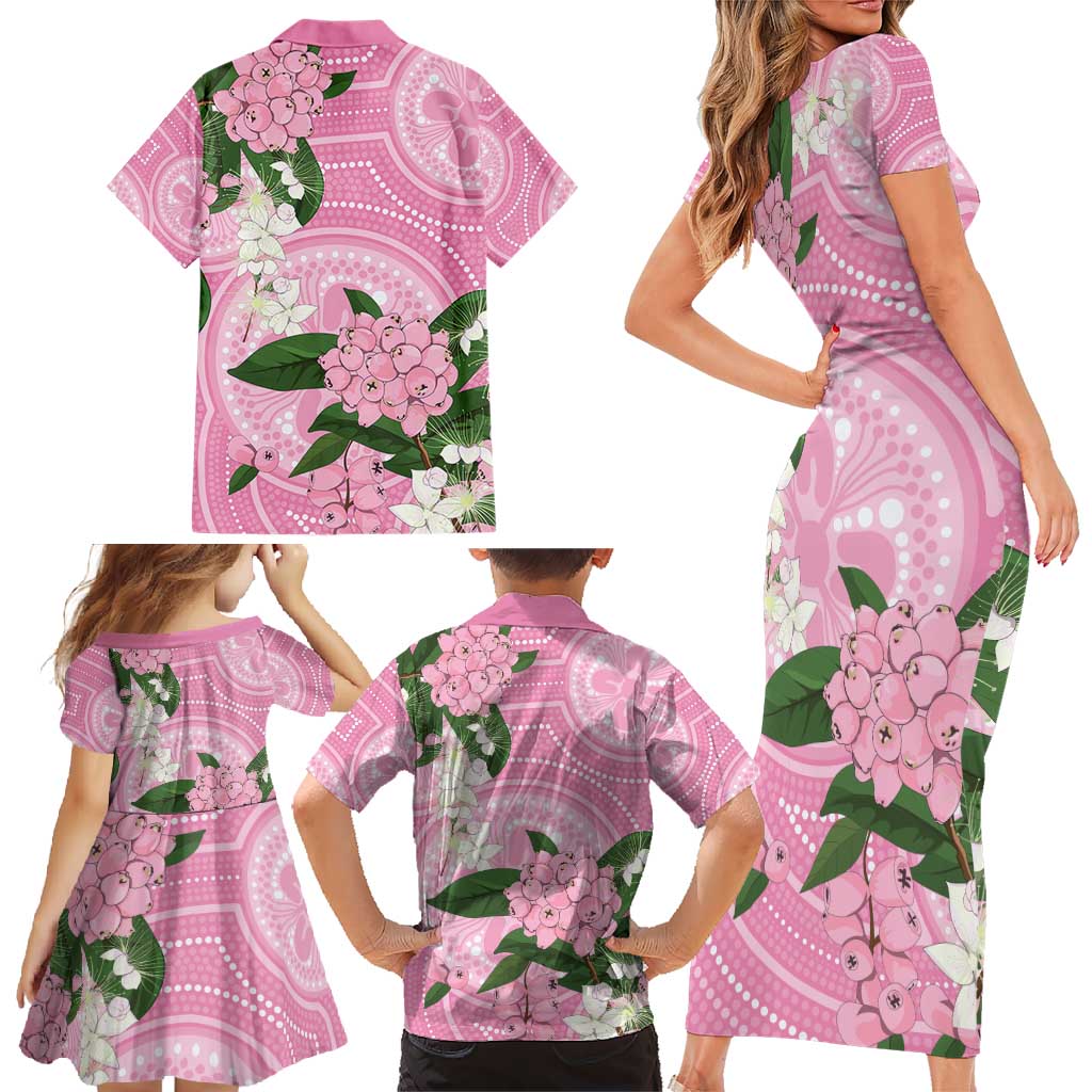 Australia Lilly Pilly Riberry Family Matching Short Sleeve Bodycon Dress and Hawaiian Shirt Aussie Native Flowers Indigenous Art - Aussie Hoodie