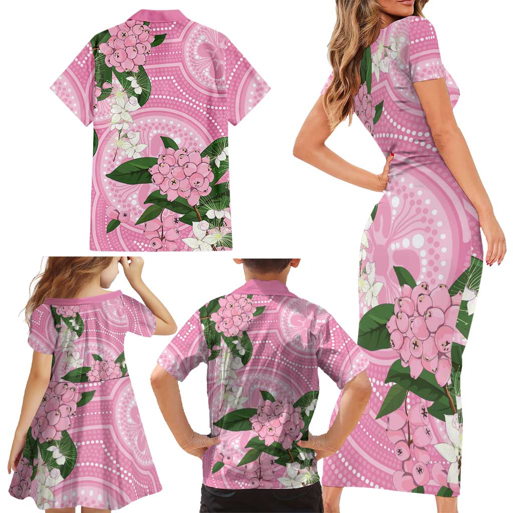 Australia Lilly Pilly Riberry Family Matching Short Sleeve Bodycon Dress and Hawaiian Shirt Aussie Native Flowers Indigenous Art - Aussie Hoodie