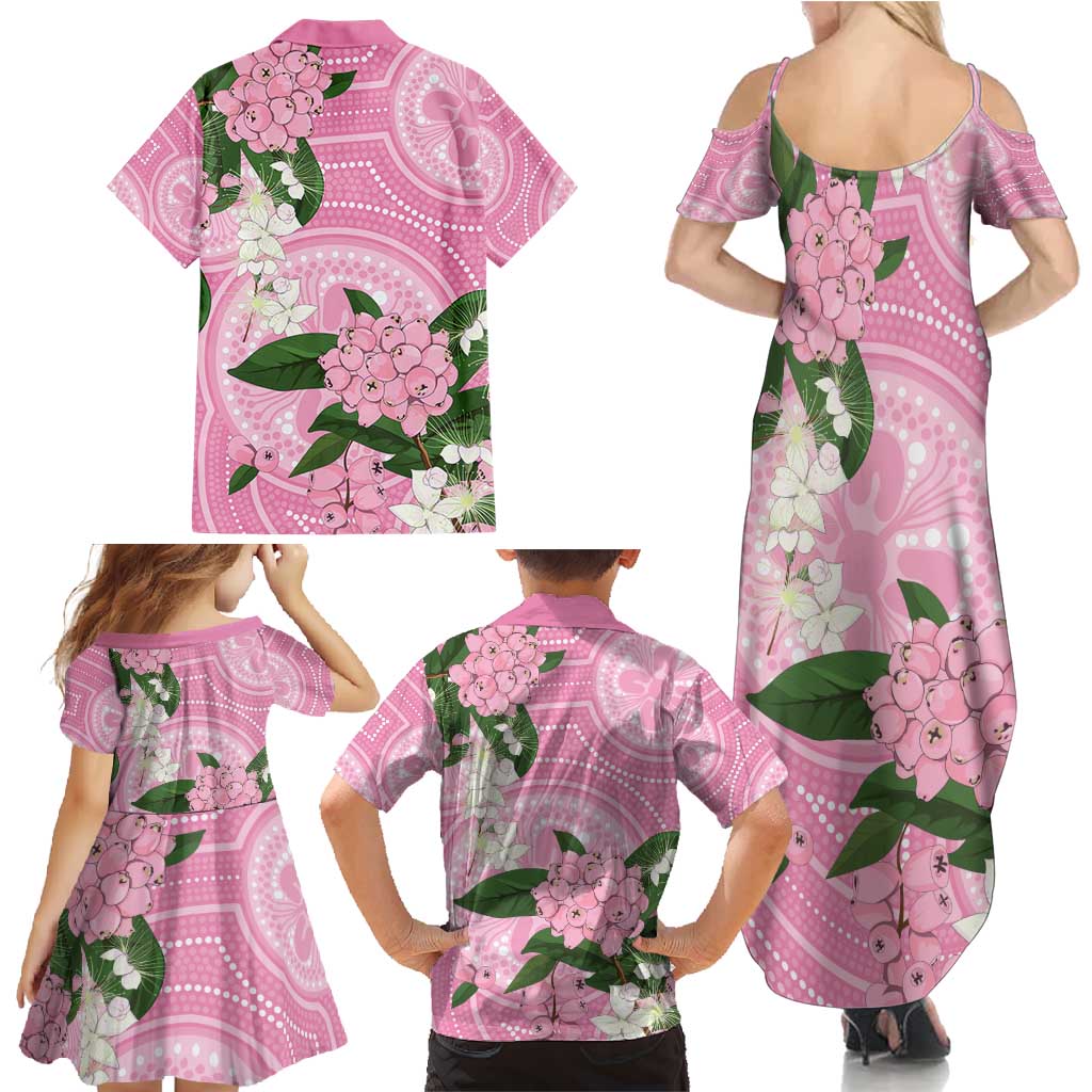 Australia Lilly Pilly Riberry Family Matching Summer Maxi Dress and Hawaiian Shirt Aussie Native Flowers Indigenous Art - Aussie Hoodie