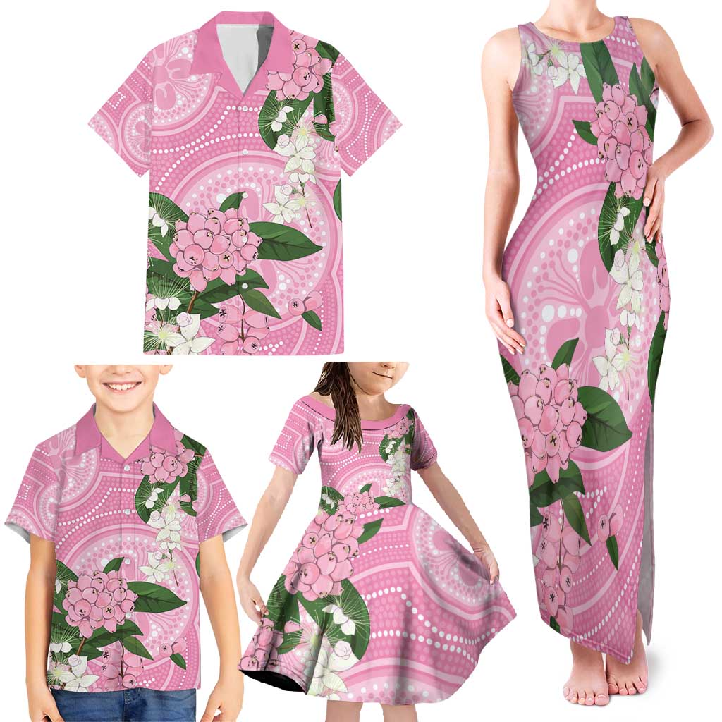 Australia Lilly Pilly Riberry Family Matching Tank Maxi Dress and Hawaiian Shirt Aussie Native Flowers Indigenous Art - Aussie Hoodie