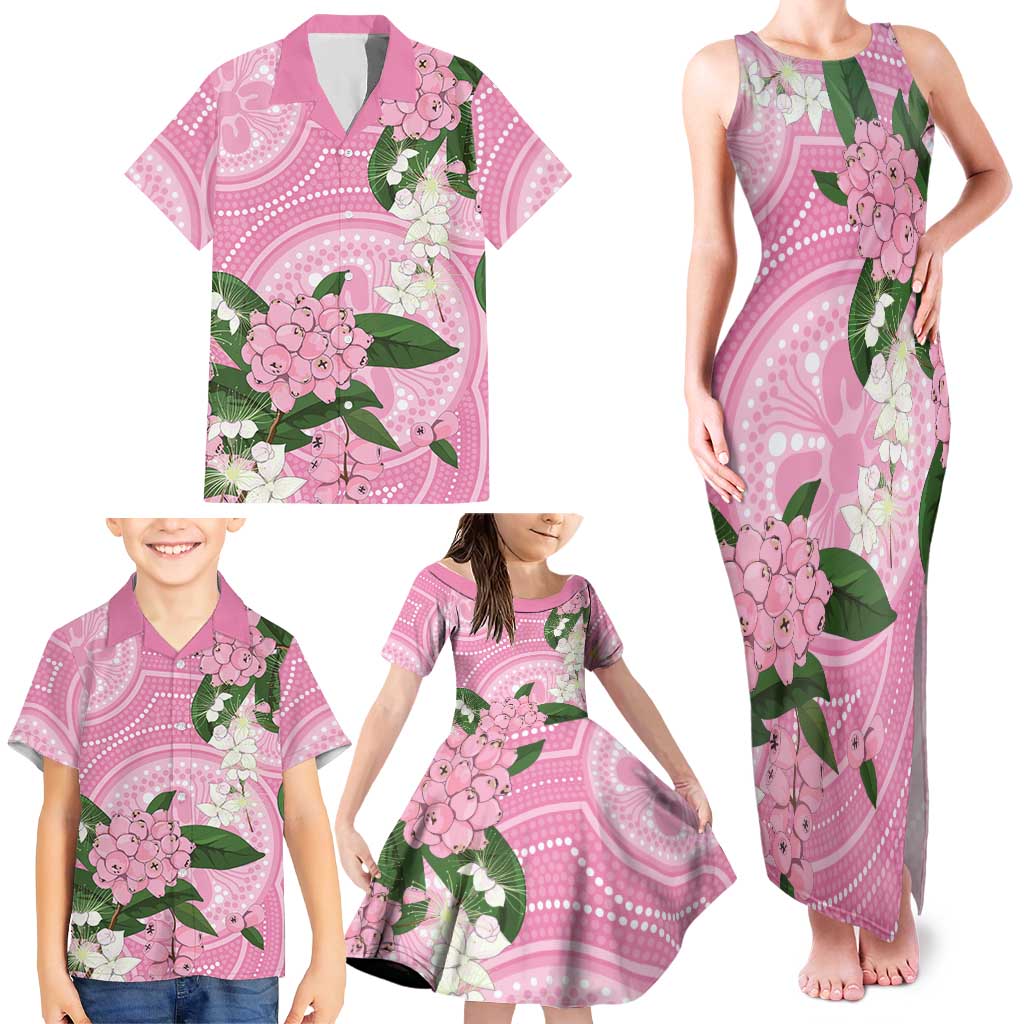 Australia Lilly Pilly Riberry Family Matching Tank Maxi Dress and Hawaiian Shirt Aussie Native Flowers Indigenous Art - Aussie Hoodie