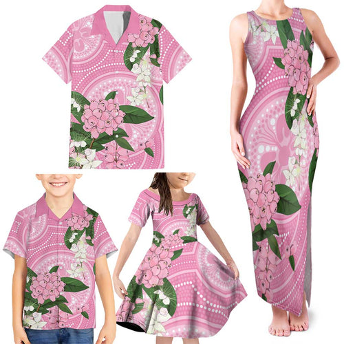 Australia Lilly Pilly Riberry Family Matching Tank Maxi Dress and Hawaiian Shirt Aussie Native Flowers Indigenous Art - Aussie Hoodie