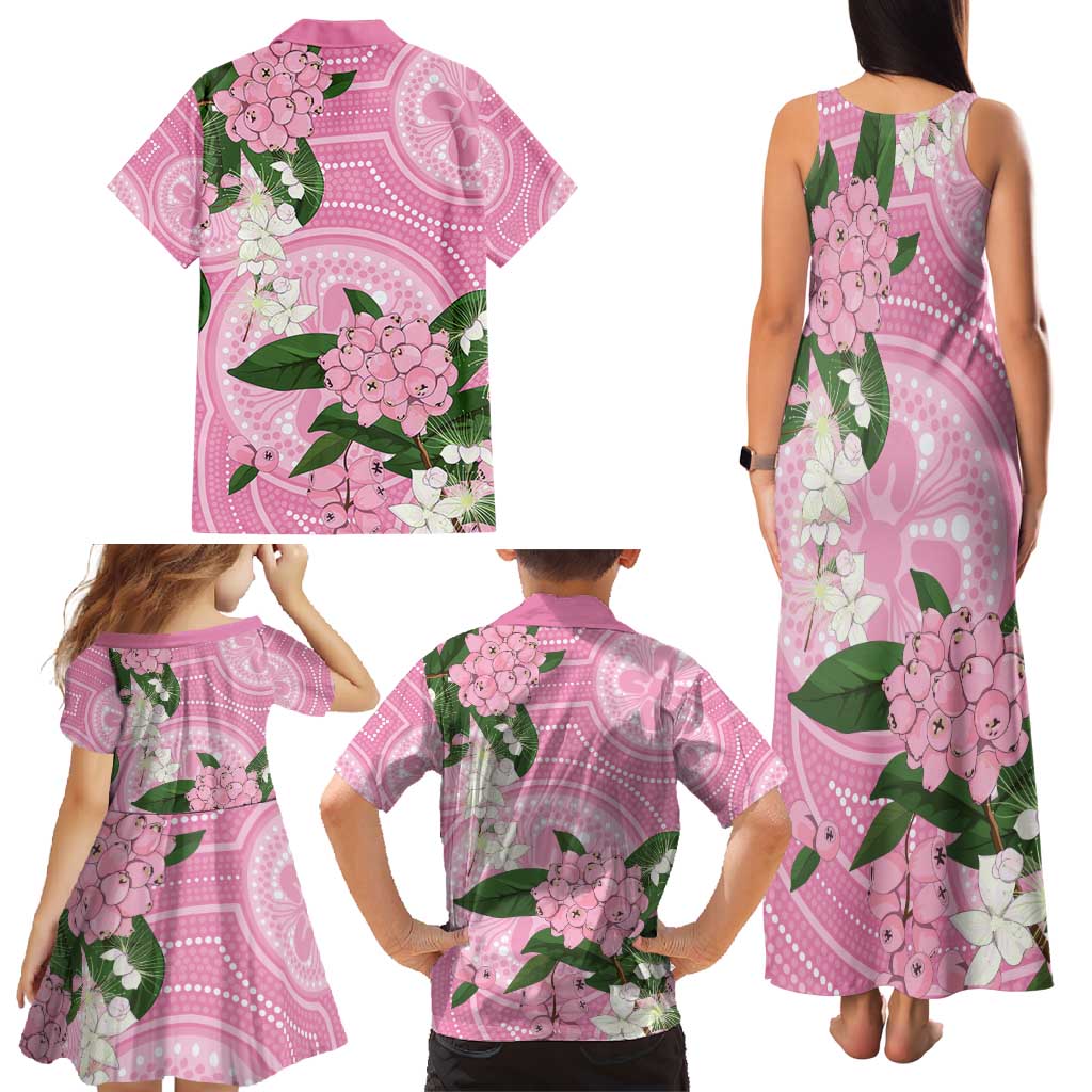 Australia Lilly Pilly Riberry Family Matching Tank Maxi Dress and Hawaiian Shirt Aussie Native Flowers Indigenous Art - Aussie Hoodie