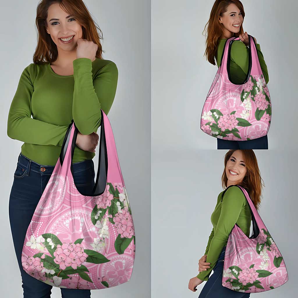 Australia Lilly Pilly Riberry Grocery Bag Aussie Native Flowers Indigenous Art - Aussie Hoodie
