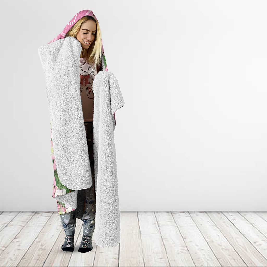 Australia Lilly Pilly Riberry Hooded Blanket Aussie Native Flowers Indigenous Art - Aussie Hoodie